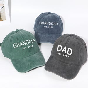 Custom Embroidered Grandpa Hat/Gift for New Grandpa/Personalized Dad Hat/Pregnancy Announcement/Vintage Baseball Cap/Birthday Gift for Dad