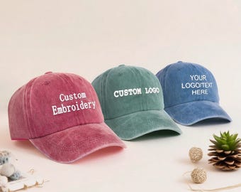 Personalized Embroidered Baseball Cap: Custom Text Cotton Dad Hat