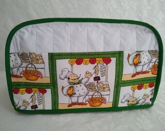 Fat Chef Quilted Toaster Cover 4-slice Fat Chef Kitchen Decor