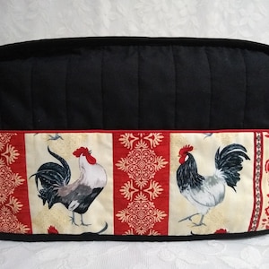 Toaster Cover 4 Slice With Rooster, Toaster Cover 2 Slice, Country Farmhouse Toaster Cover, Appliances Dust Cover Black, Gifts for Mothers