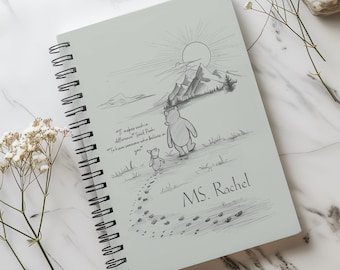 Notizbuch Planer Tagebuch Notizbuch Winnie the Pooh Cover Geburtstag Keyworker Coworker Geschenk für Lehrer