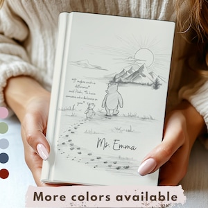 Teacher Giftfull Appreciation Gift Custom Notebook Planner Diary Notepad Winnie the Pooh Bear Cover Birthday Keyworker Coworker Present