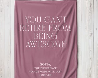 Personalized Retirement Blanket Gift, Custom Retirement Gift For Boss Co Worker, Officially Retired Gift For Her, Teacher Retirement Nurse