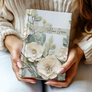 Sage Green Wildflower Personalized Journal Bridesmaid Gift Notebook Personalized Diary Vintage Gift For Daughter Sentimental Gift For Friend