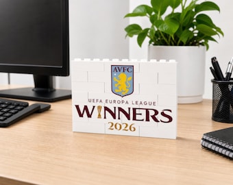 Aston Villa Europa league champions LEGO Brick Print – 2026 champions crest