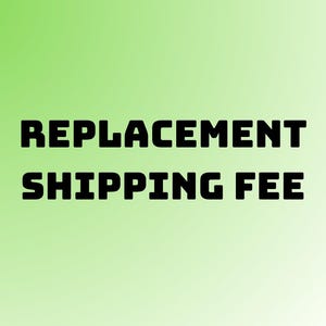 May include: A green gradient background with the words "REPLACEMENT SHIPPING FEE" in bold, black letters. The text is centered and takes up most of the image.