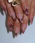 Mauve Leopard French Tip Press On Nails, 3D Water Drop Nails, Dusty Rose Leopard Fake Nails, Fairycore Mermaid Vibe product logo