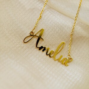 Custom Name Necklace, 18K Gold Plated Name Necklace, Personalized Name Necklace, Birthday Gift for Her, Mother&#39;s Day Gift