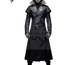 Schwarzer Leder Mantel-Gothic Cosplay Trench, git Für Sie