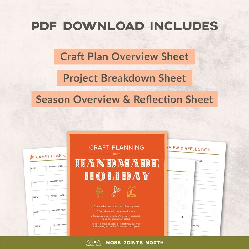 Holiday Craft Planning Printable, Christmas Gift Planner, Handmade Project Breakdown, US Letter Size, Digital Template, Instant Download image 2