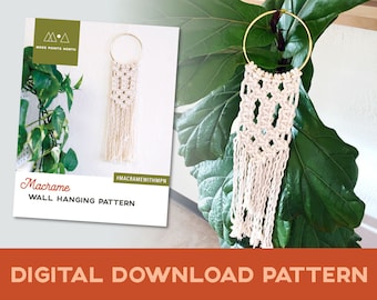 Digital PDF Pattern | Beginner Mini Macrame Wall Hanging