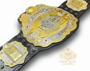 BLACK BELT GP 2004.6.24 ブラジル・サンパウロ IWGP V4 Heavyweight Championship Replica Belt: 24k Gold Plated