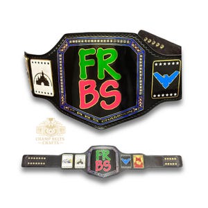 Custom Fantasy Football Championship Belt: Engraved Brass Plates, Genuine Leather
