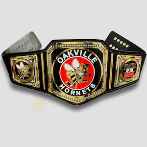 Custom Championship Belt: Genuine Leather, Zinc Plates, Personalized Award