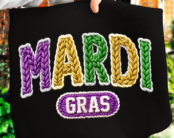 Gancho de pestillo Mardi Gras, Mardi Gras Faux Yarn Png, Mardi Gras Varsity Png, Louisiana Png, Fleur de lis Png, Mardi Gras Shirt png, Trendy Png