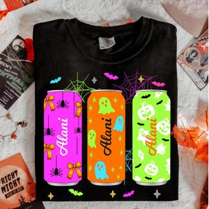 Neon Halloween Energy Drink Can PNG, Spooky Alain Cans Clipart, Fall Pumpkin Skull Ghost Soda Sublimation, Halloween Can PNG,Funny Halloween