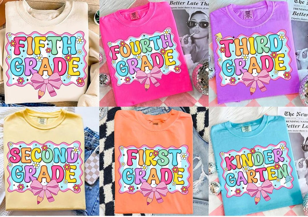 Preppy Back to School PNG Pastel Coquette All Grades Kindergarten Pre-k ...