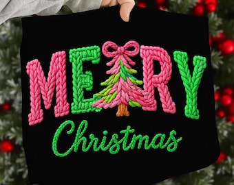 Nepgaren vrolijk kerstfeest png, garenkerstboom png, grof gebreide coquette strik kerstboom png, realistische garen vakantiesublimatie