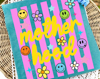 Gestreepte flirt moederschap png, smiley png, neon mama png, Moederdag png, preppy moeder bloemenshirtontwerp, trendy shirtontwerp
