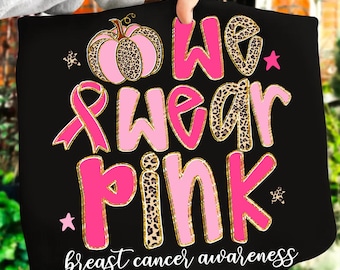 In October We Wear Pink Png, Breast Cancer Pumpkin Png, Breast Cancer Png, Breast Cancer Awareness Png, Brushstroke Png, Pink ribbon Png