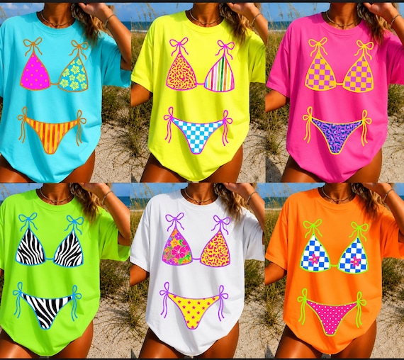 Summer Bikini PNG Bundle, Trendy Summer Png, Preppy Swimsuit PNGs, Striped Lake Girl Bundle, Retro Summer png design, Bikini Png