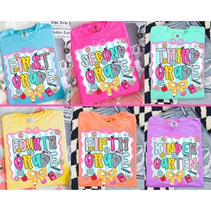 Preppy Back to School PNG Bundle, Teacher Coquette First Day of School Shirt Design, Pencil Bow Sublimation, Pre-k 1st/2nd/3rd/4th Grade
