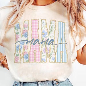 Retro Floral Mama PNG, Preppy Mama PNG, Everyday Png, Glitter PNG, Religious Png, Grandmillennial Png, Coquette Boho Floral Png, Girly Png image 4