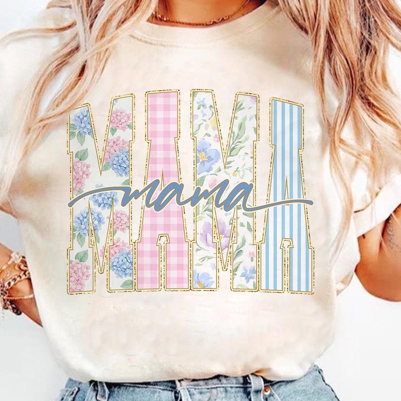 Retro Floral Mama PNG, Preppy Mama PNG, Everyday Png, Glitter PNG, Religious Png, Grandmillennial Png, Coquette Boho Floral Png, Girly Png image 4