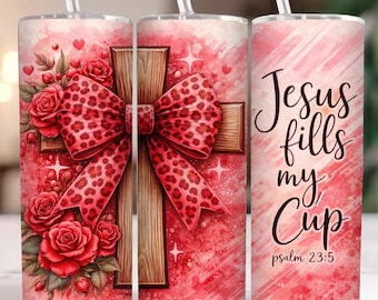 Christian Valentine Tumbler Wrap, 20oz Skinny Sublimation Tumbler Design, Cross Valentine Sublimation Design Png, Religious Tumbler Png Wrap