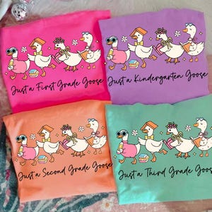 Back to School Goose PNG Bundle, Coquette Teacher First Day of School Shirt Design, Preppy Floral Sublimation, Pre-k 1st/2nd/3rd/4th Grade