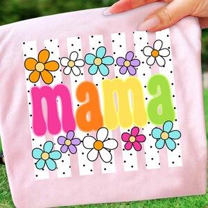 Striped Coquette Mama Floral PNG Bundle, Smiley Face Png, Neon Mama Png, Mother's Day Png, Preppy Mom Floral Shirt Design, Mama Polka Dots image 5