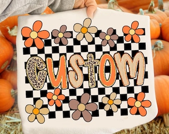 Mamá a cuadros de otoño preppy personalizada (PPT), otoño coqueto (PPT), camisa de mamá de otoño (PPT), temporada espeluznante (PPT), otoño (PPT), calabaza especiada, Halloween (PPT)