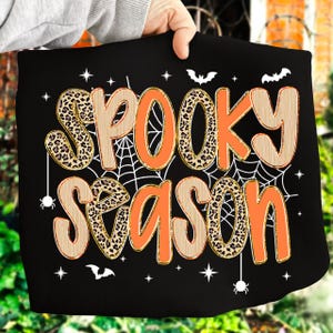 Preppy Spooky Season png, Retro Halloween Spooky Png, Halloween Leopard Checkered Fall Png, Halloween Girly png, Pumpkin Spice, Autumn Png