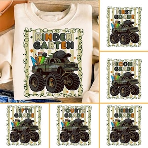 Retro Back to School Boys PNG Bundle, Kindergarten Kid Design, First Day Shirt PNG, Pre-K to Fourth Grade Png, School Boy Sublimation File