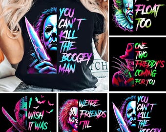 Halloween Horror Character Png Bundle, Neon Killers Movie Png, Halloween Png, Horror Characters Png, Series Killer Halloween, Scary Movies