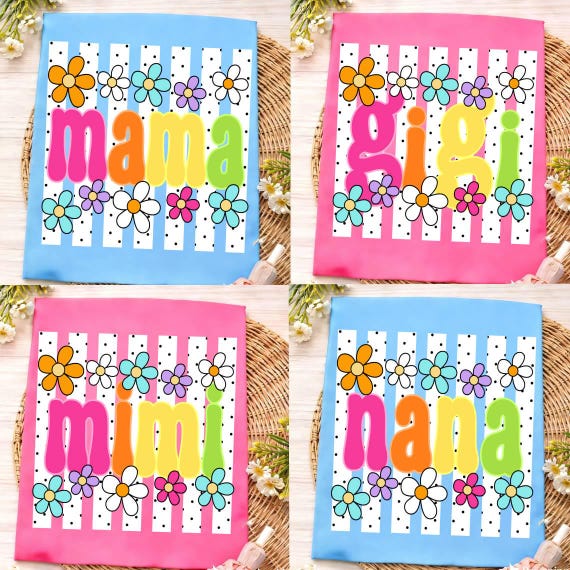 Striped Coquette Mama Floral PNG Bundle, Smiley Face Png, Neon Mama Png, Mother's Day Png, Preppy Mom Floral Shirt Design, Mama Polka Dots