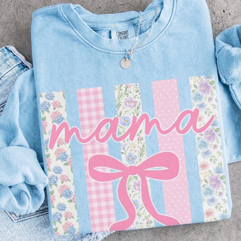 Zestaw z kwiatowymi motywami PNG w paski dla mamy, Preppy Mama PNG, Everyday PNG, Religious PNG, Grandmillennial PNG, Coquette Boho Floral PNG, Girly PNG zdjęcie 7