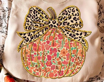Boho Fall Pumpkin PNG, Preppy Pumpkin PNG, Pumpkin Season PNG, Coquette Leopard Fall Png, Coquette Pumpkin Shirt, Preppy Thanksgiving png