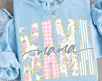 Retro Floral Mama PNG, Preppy Mama PNG, Everyday Png, Glitter PNG, Religious Png, Grandmillennial Png, Coquette Boho Floral Png, Girly Png