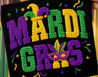 Hilo sintético Mardi Gras (PNG), Ganchillo Mardi Gras (PNG), Tejido de punto con purpurina preppy (PNG), Bordado sintético Mardi Gras (PNG) Luisiana (PNG)
