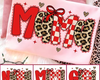 Preppy Mama Valentine Lace Png Bundle, Mimi Nana Gigi Coquette Bow Valentine Png, Leopard Valentine png, Heart Valentine Png, Vday Mama Png