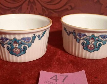 set of 2 Royal Worcester Palmyra porcelain ramekin english made