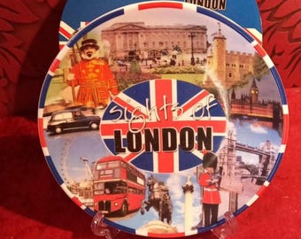 Decorative london sights UK Design Tableware Gift Set Plate & Stand