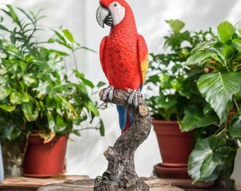 Nordic Parrot Sculpture Elegant Resin Bird | Decor for Home and Garden| Unique Gift for Bird Lovers