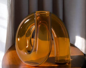 Twisted Glass Vase & Candle Holder | Handcrafted Hydroponic Planter or Flower Vase for Modern Home Living Room Decor
