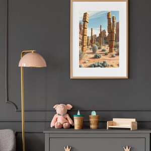 Wüsten Konzept Kunst Abstrakte Wüstenlandschaft Poster für Wohnzimmer Schlafzimmer Büro Dekor Einzigartige Wüsteninspirierte Kunstwerk Moderne Wandkunst