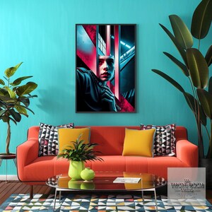 Futuristische Cyberpunk Art Print - Bauhaus Wand Dekor - Geometrisches Poster - Moderne Avantgarde Kunst für Zuhause