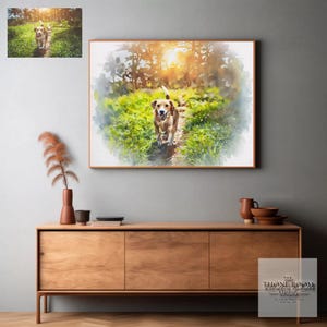 Dipinto di animali domestici, ritratto di cane ad acquerello personalizzato, regalo per la casa, arte unica