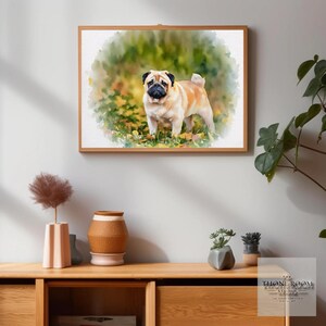 Dipinto di animali domestici, ritratto di cane ad acquerello personalizzato, regalo per la casa, arte unica