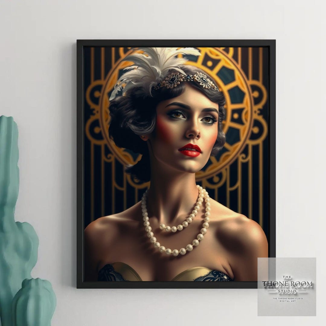 Art Deco Flapper Wall Art 1920s Flapper Girl Poster Retro Vintage Glam ...